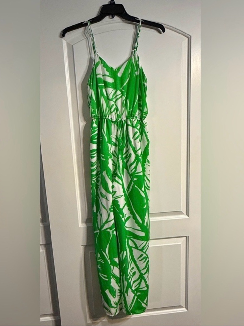 Lilly Pulitzer Green and White Leaf-Print Kids One-Piece